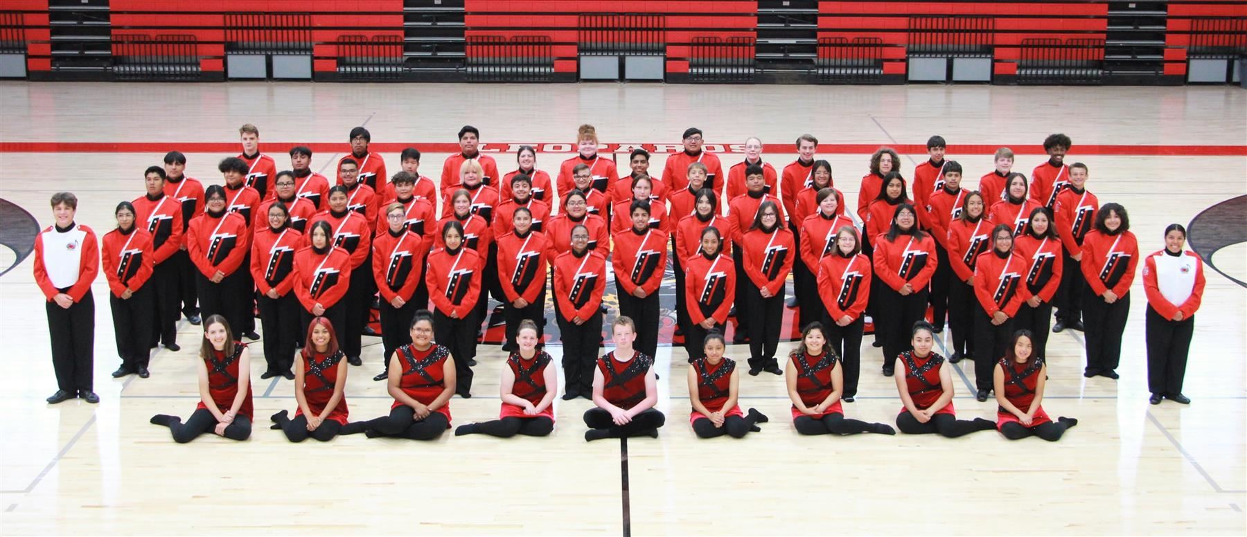 group picture of redcoat band members
